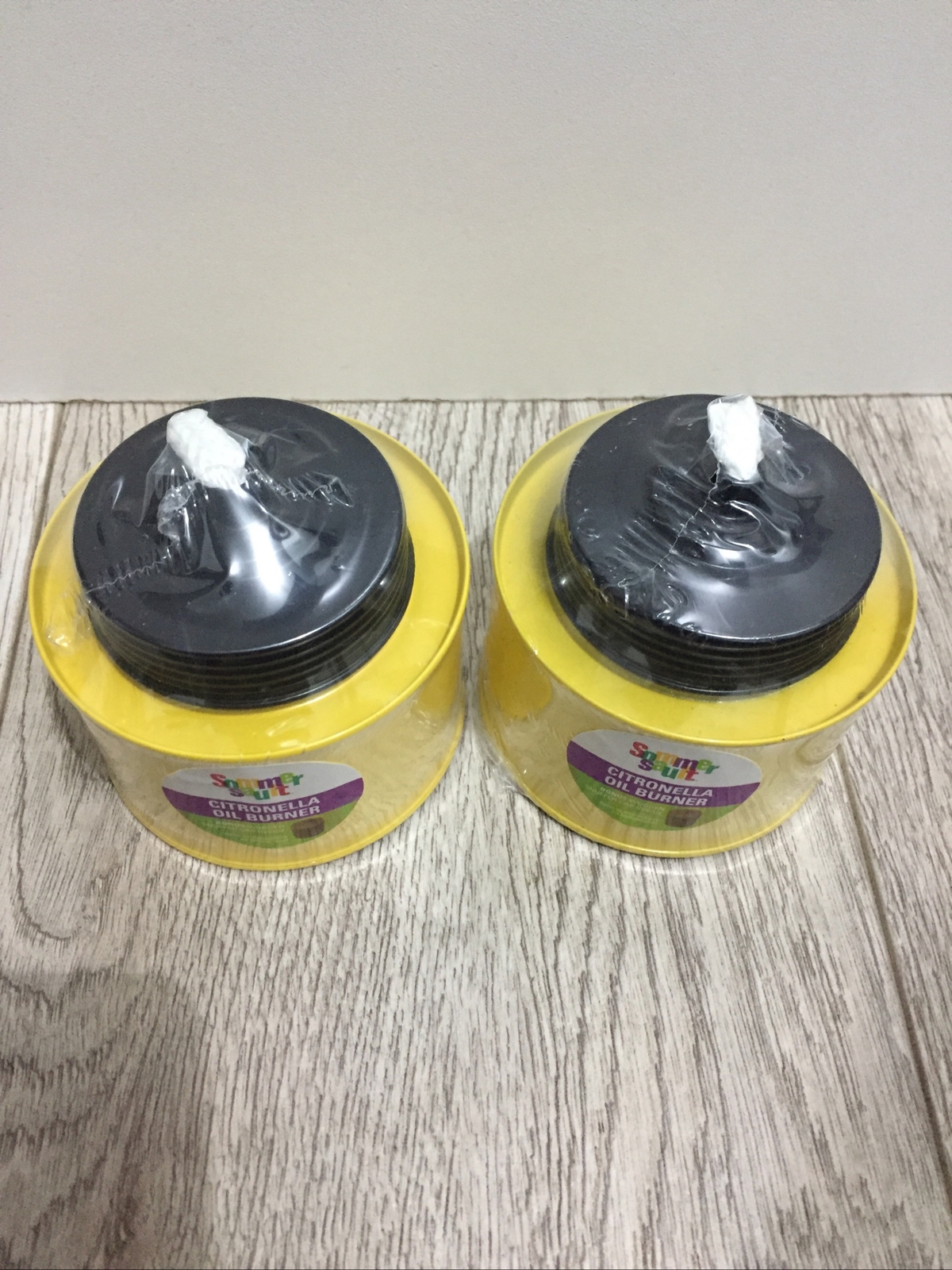 2 X 275ml Table Top Citronella Oil Burner, Yellow 0205297, Made By