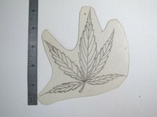 vtg 1960s 1970s Tattoo Flash acetate stencil Weed Pot Leaf signed v2 WEED1