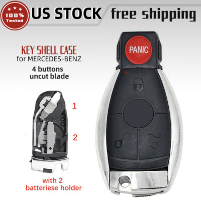Remote Key Fob Shell Case For Mercedes Benz – 3+1 Button (Fits S,C,E,CL,CLK,SL,SLK)