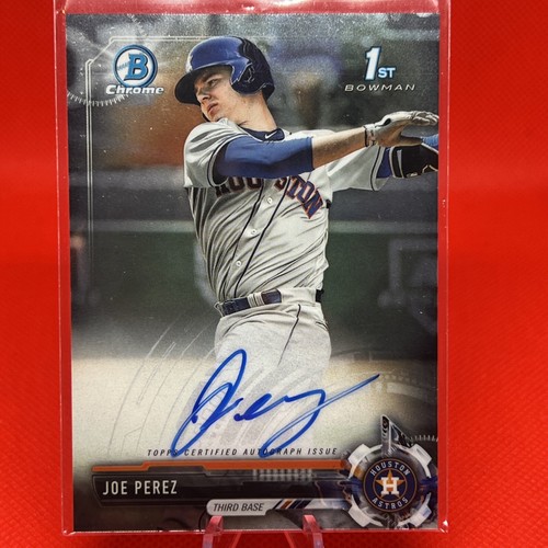 2017 Bowman Chrome Draft Auto Joe Perez 1st Bowman Houston Astros⚾️ - Picture 2 of 4