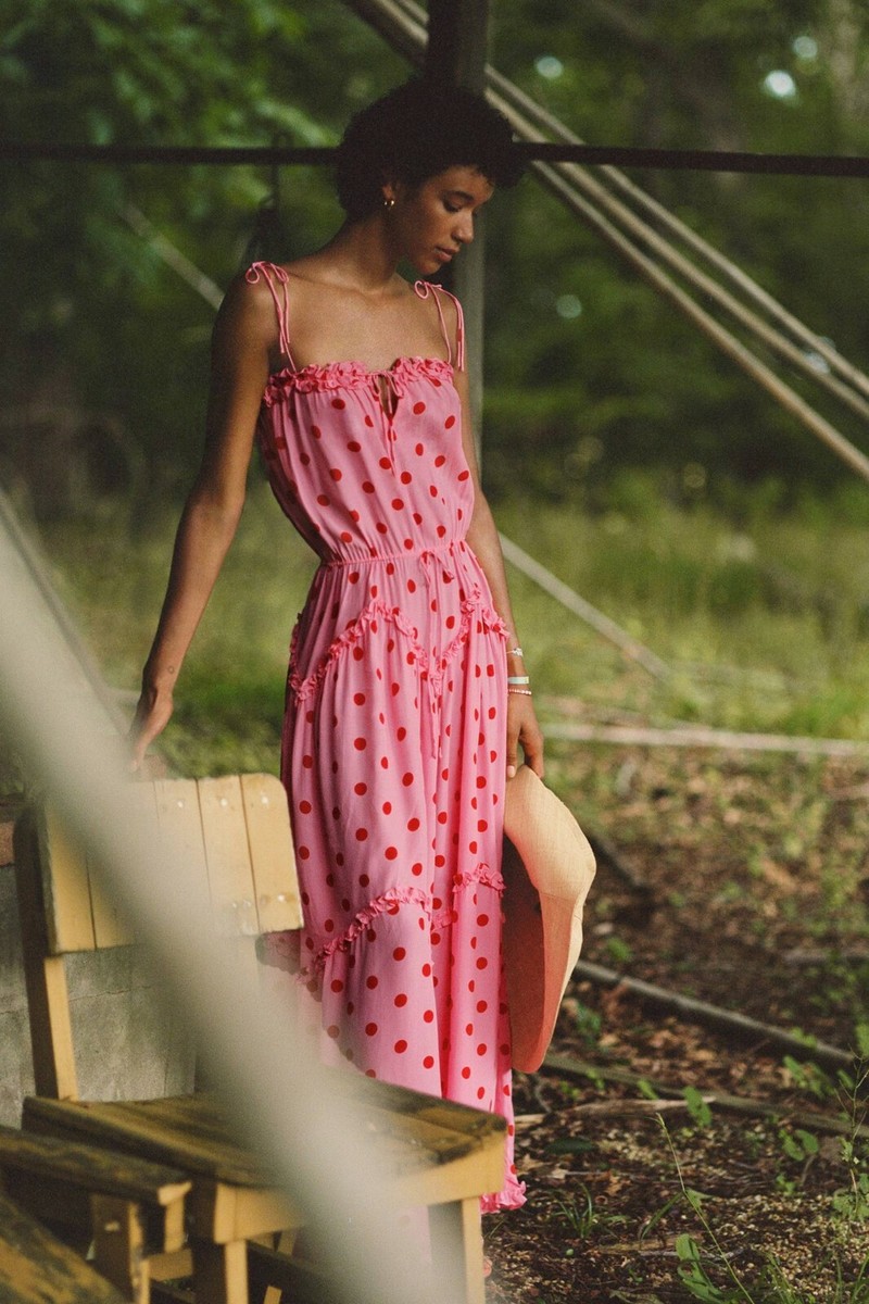 anthropologie red polka dot dress Anthropologie Corisande Polka Dot Maxi Dress