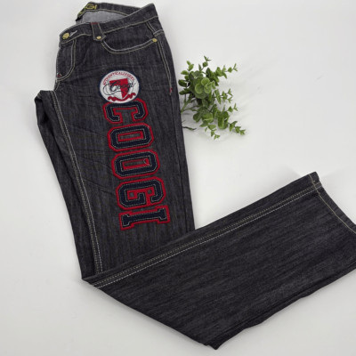 Coogi Y2K  Sexy Collegiate Jeans Slim Bootcut Gold Bling Grey Size 5/6