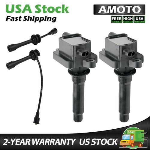 2X Ignition Coil & Spark Plug Wire OEM For 1995-2002 KIA Sportage L4 2.0L UF283