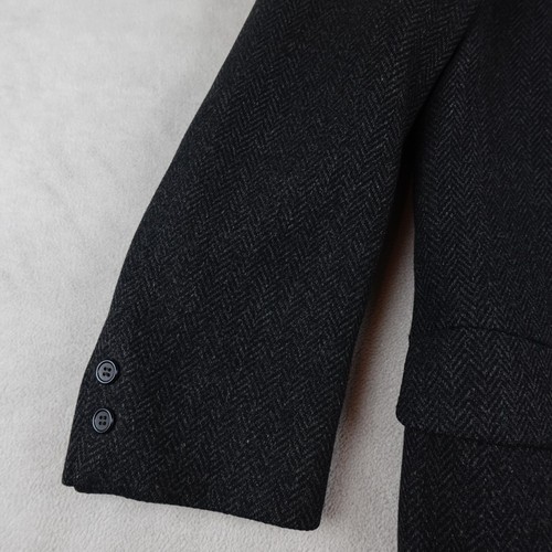 Broadstreets Overcoat Coat Mens 42 Black Three Button Long Wool Notch Lapel Wool - Picture 2 of 22