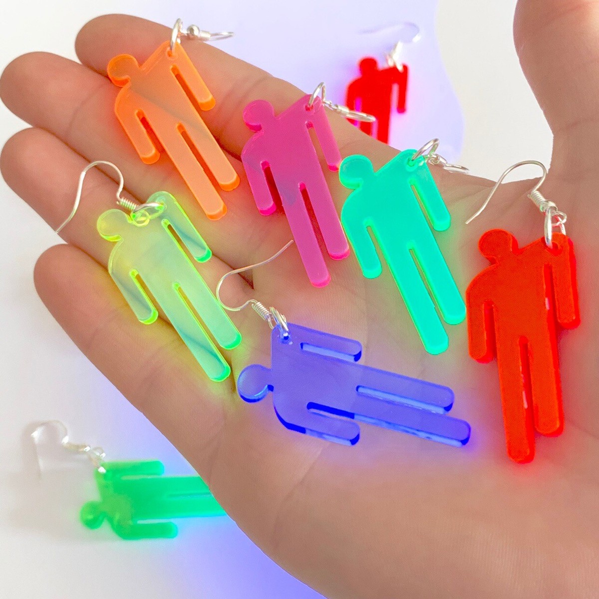 Neon Blohsh uv reactive glow earrings Billie Eilish - Choose
