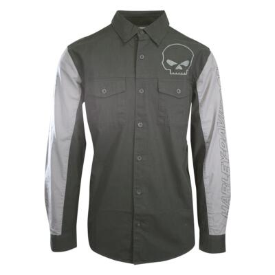 Harley-Davidson Men's Shirt Black Beauty Willie G Skull Viper L/S (S63)