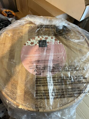 Home Goods Rustic Lazy Susan Bamboo Turntable 15" Spinner for Kitchen - Ciroa - Picture 1 of 3