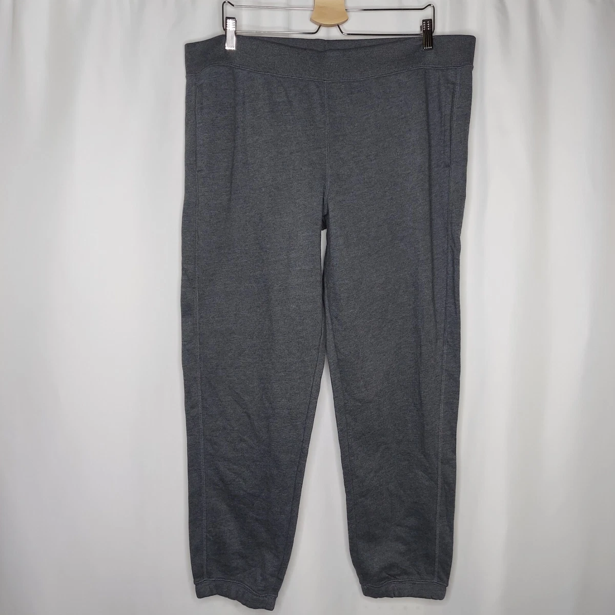 Tek Gear Sweatpants XXL Women Gray Cotton Poly Fleece Pockets Jogger Pull-on