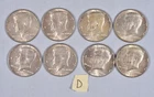 Lot of 8- 1968 Kennedy Half Dollar - Silver 50C Coin Circulated- Denver Mint- 3
