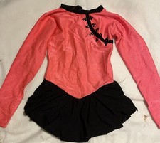 Pink And Black Kids Dance Medium Ice Skating Leotard