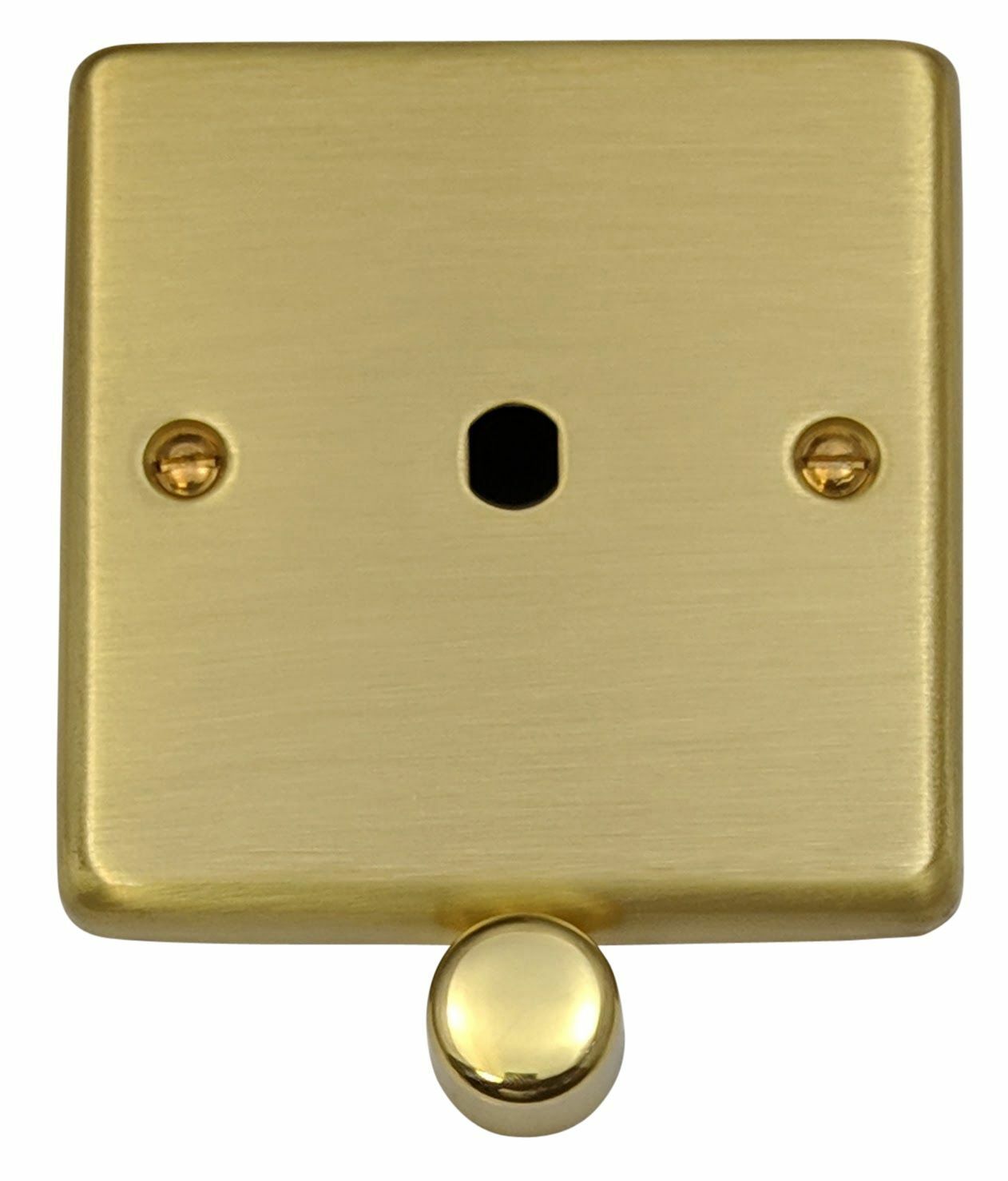 G&H CSB11-PK Standard Plate Brushed Brass 1 Gang Dimmer Plate Only inc Knobs