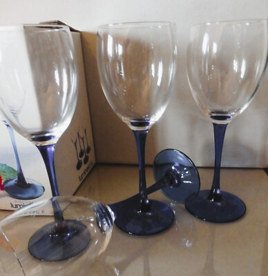 4 Weingläser LUMINARC OCEAN SAPHIR France OVP True VINTAGE