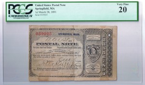 Type-4-United-States-Postal-Note-Springfield-Massachussets-MA-T-IV-PCGS-VF-20