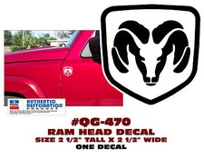 Qg-470 Dodge Truck - Ram Head Decal Sticker 2.5 Tall - One Decal