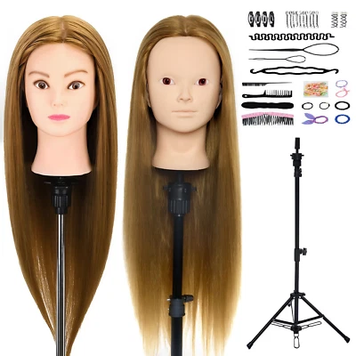 NEVERLAND BEAUTY & HEALTHY 24'' Salon Long Training Head Make-up Mannequin Doll Clamp Hairdressing Practice