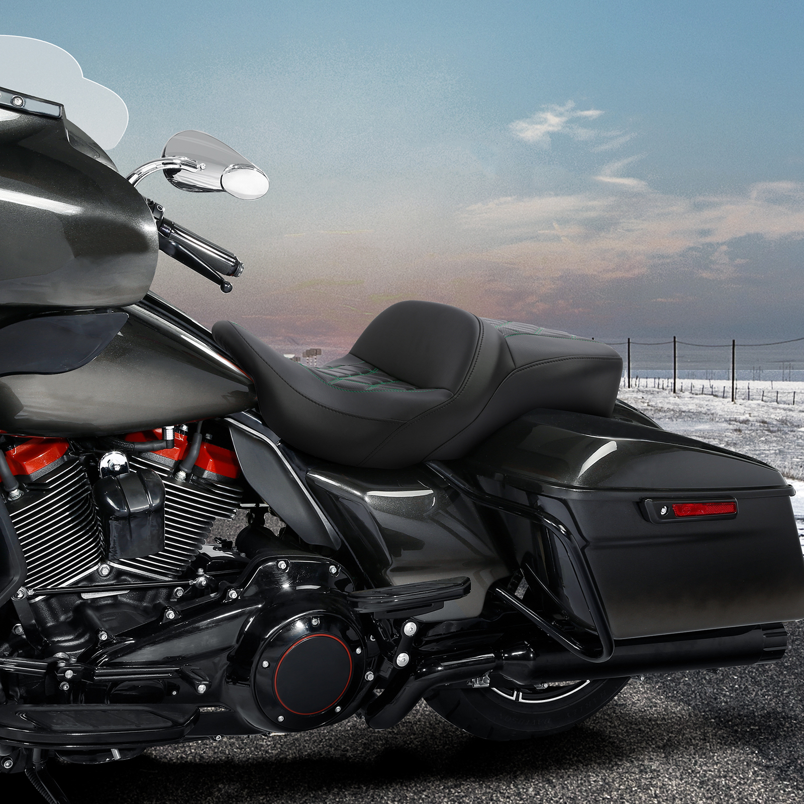 2Up Driver Passenger Seat Fit For Harley Ultra Limited Low Road King