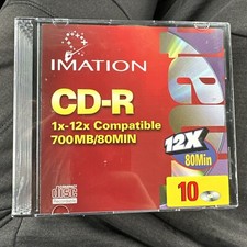 Imation Blank CD-R 12x 80min /700MB 10 Pack Brand New Factory Sealed Jewel Cases