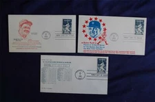 Babe Ruth 20c Stamp 3 FDCs Slater SC, D.Cunningham, & UNK Cachets Sc#2046 03550