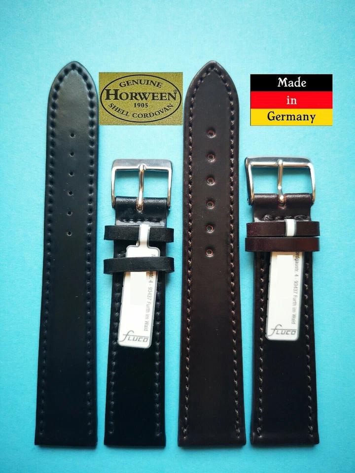 Cordovan Shell Horween Uhrenarmband 18,19,20mm schwarz, braun Galopper-NL / 45 - Bild 2 von 4