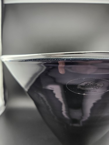 Vtg Rare Blenko Millennium Amethyst/Plum Tapered Glass Vase Centerpiece Bowl - Picture 4 of 12