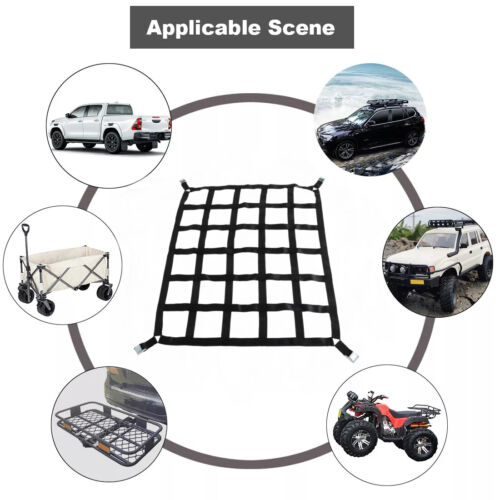 42" x 50" 1100lb Heavy Duty Cargo Net w/Cam Buckles & S-Hooks For Pickup Trucks - Picture 3 of 18