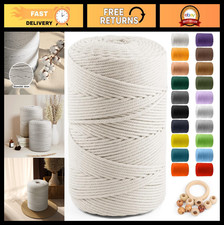 Beige White Macrame Cord 4mm x 547yds - Cotton String for Crafting & DIY Project
