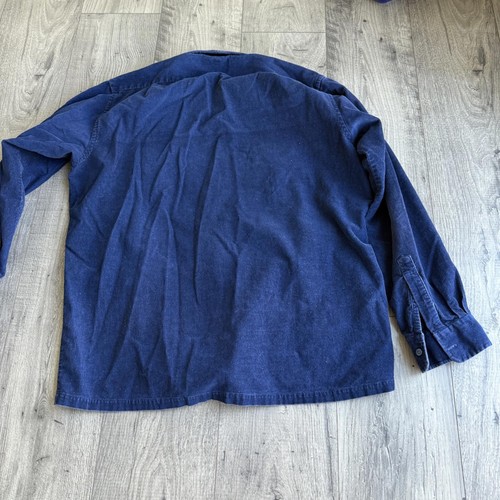 Vintage Country Touch Corduroy Western Shirt L Blue Double Pocket Cowboy Vibe - Picture 6 of 7
