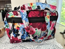 Thirty One Floral Cosmetic Organizer Bag Travel Toiletry Case