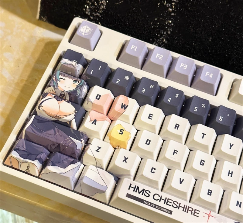 Anime Azur Lane Keycaps PBT Dye-sub for Cherry MX Keyboard Keys 120 Xmas Gifts - Image 4 of 4
