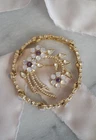Vintage Monet Brooch Set Wreath Floral Opalescent Cabochon Costume Jewelry