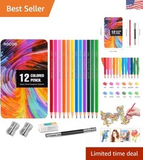 Artistic 12-Color Colored Pencils with Refillable Design - Perfect for Artists