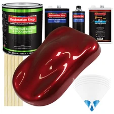 Fire Red Pearl Low VOC SLOW 1 Gallon Auto Paint Kit URETHANE BASECOAT Clearcoat