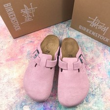 Birkenstock Boston Stussy Dusty Pink Soft Footbed Suede Leather Clog EU 37-45