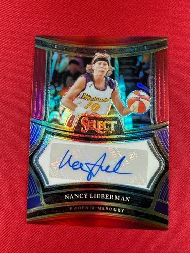 2025 Panini Select WNBA Nancy Lieberman Red Auto /99 Prizm #SG-NL