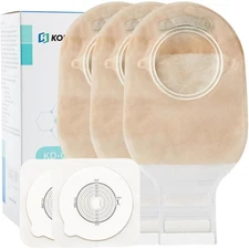 21PCS Ostomy Bags,Colostomy Supplies,Two Piece Drainable Ostomy Pouch for