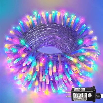 Christmas Lights Outdoor Waterproof Colorful String Lights Indoor 8 Modes Cle...