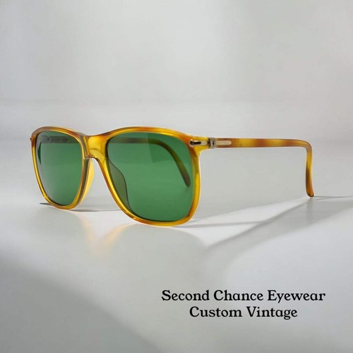 Playboy 4638 12 Vintage Bernstein Sonnenbrille mit neuen, maßgefertigten armeegrünen Gläsern - Germany
