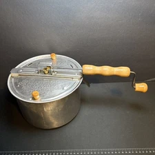 Vintage The Genuine Whirley-Pop Popcorn Maker Popper Stainless Steel Hand Crank