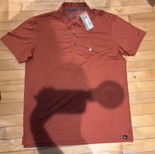 Men's Eddie Bauer MTN TREK POLO Ochre Medium NWT