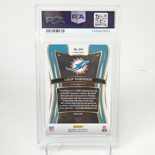 2024 Panini Select - Suite Level Chop Robinson #343 Neon Orange Pulsar Prizm 1/7 - Picture 2 of 2