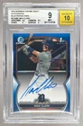 Max Clark 2023 Bowman Chrome Draft Blue Refractor Auto 1st RC 119/150 BGS 9/10