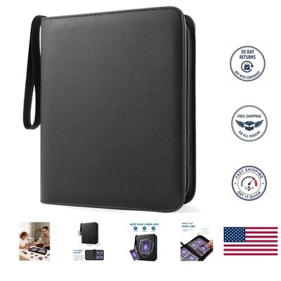 Top Loader Binder 4 Pocket for 144 Toploaders, Side Loading Toploader Binder for
