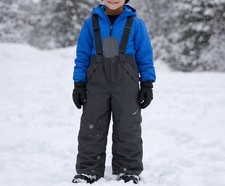 Swiss Tech Kids Snow Bibs Pants Gray Insulated Winter Ski Overalls Size L