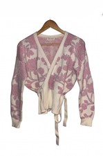 Bisous Project Floral Jacquard Ballet Wrap Cropped Cardigan - Size - Small