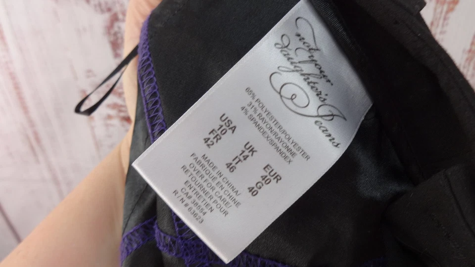 NYDJ Pants Womens 10 Black Straight Slimming Panel High Rise Classic Business - Image 4 of 4