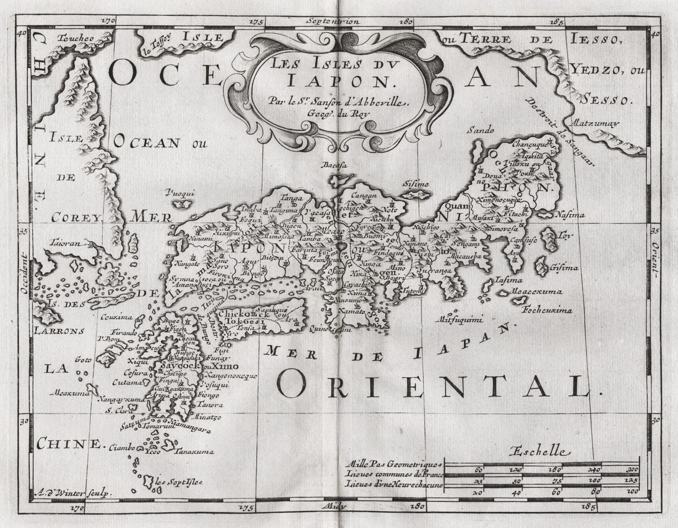 Japón Japón Corea mapa mapa mapa Sanson grabado grabado en cobre grabado 1680
