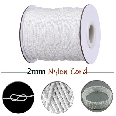 Nylonkordel 2mm weiß für Auffädeln Rollo Lichterzug Schnur Basteln Auffädeln Meterware