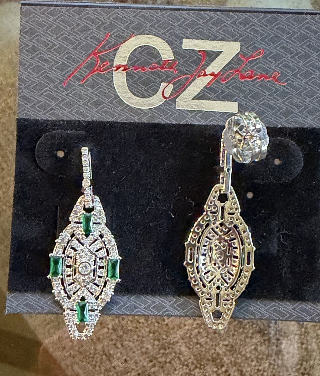 CZ by Kenneth Jay Lane Cubic Zirconia Drop Earrings NWT View 3