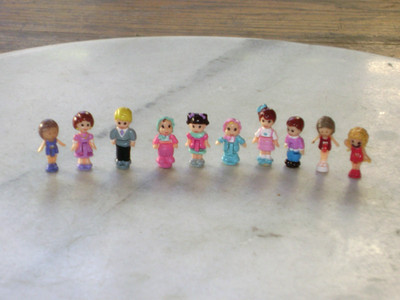 LOT (10) ORIGINAL POLLY POCKET FIGURES PEOPLE BLUEBIRD TOYS BLUE BIRD ASSORTED