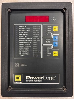 Square D CM2350 PowerLogic Circuit Monitor 3020 3 Phase w IOM-18